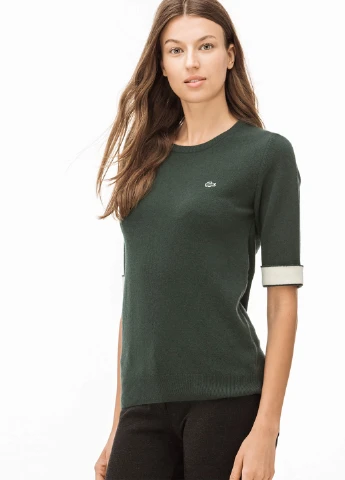 Темно-зеленый демисезонный джемпер джемпер Lacoste