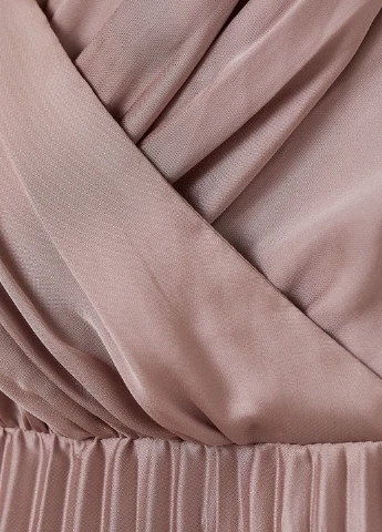 Темно-бежевое вечернее платье клеш, плиссированное H&M однотонное
