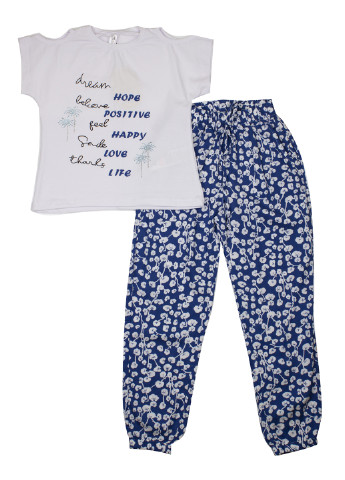 Синий летний комплект (футболка, брюки) Bonito kids