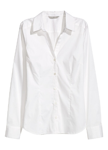 Рубашка H&M однотонна біла кежуал
