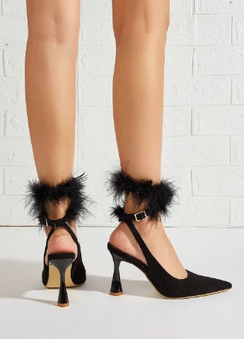 SHEIN Туфлі анкл страп чорний з текстиль, китай — демісезон (332389533)