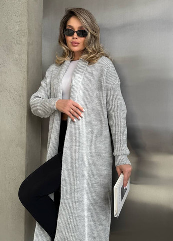 Светло-серый демисезонный кардиган No Brand