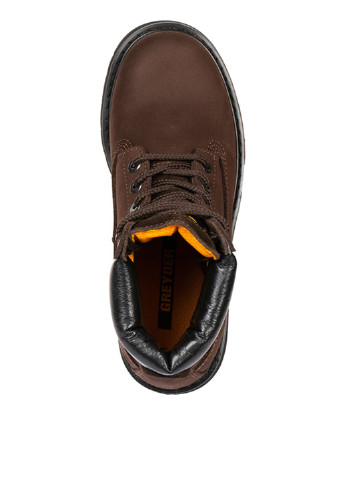 Темно-коричневые зимние ботинки тимберленды Greyder