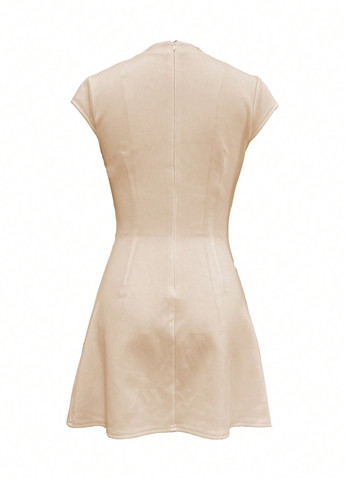 Кремовое коктейльное, кэжуал платье SHEIN однотонное