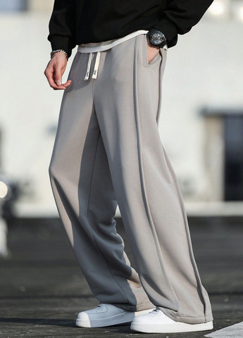 Серые спортивные демисезонные брюки SHEIN