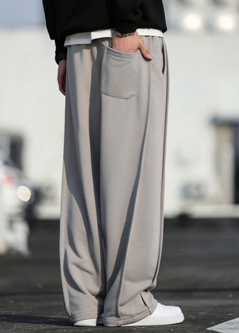 Серые спортивные демисезонные брюки SHEIN