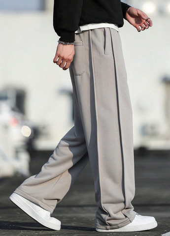 Серые спортивные демисезонные брюки SHEIN