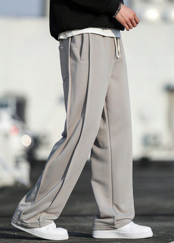 Серые спортивные демисезонные брюки SHEIN