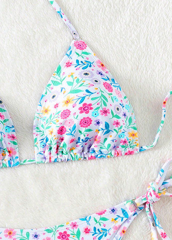 Белый летний купальник (лиф, трусики) бикини, раздельный SHEIN