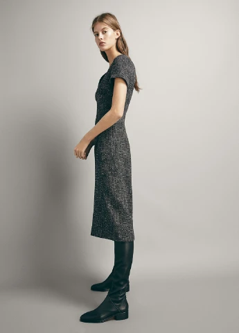 Сіра кежуал сукня а-силует Massimo Dutti меланжева