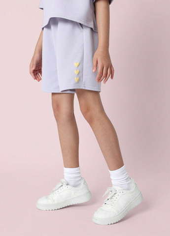 Лавандовий літній костюм (футболка, шорти) SHEIN