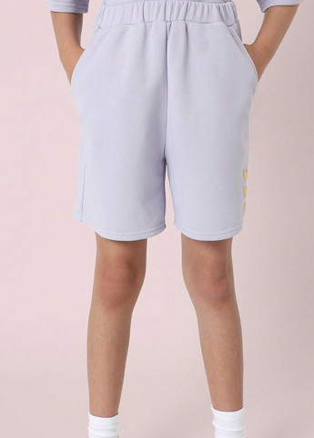 Лавандовий літній костюм (футболка, шорти) SHEIN