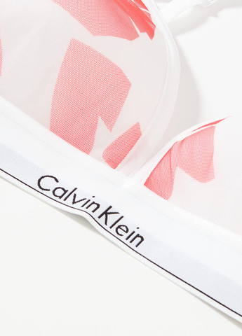 Белый бралетт бюстгальтер Calvin Klein без косточек полиэстер