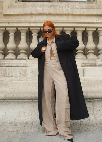 Черное демисезонное Пальто оверсайз MissPap