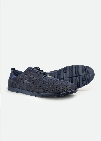 Синие легкие стильные мужские туфли на шнурках темно-синие летние 45 Cosottinni