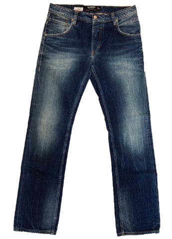 Темно-синие демисезонные прямые джинсы Mustang