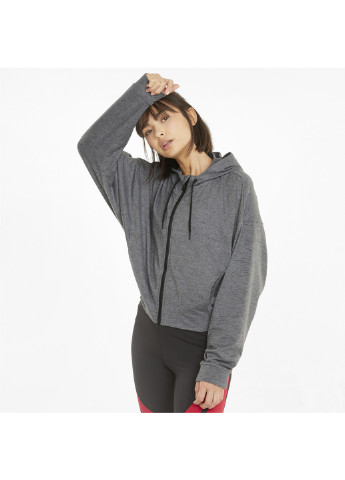 Черная демисезонная толстовка cloudspun full-zip women's training hoodie Puma
