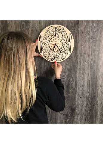 Дизайнерський дерев`яний годинник «Мозок» 7Arts (253567851)