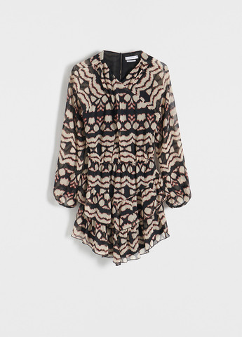 Коричнева кежуал сукня кльош Reserved з абстрактним візерунком