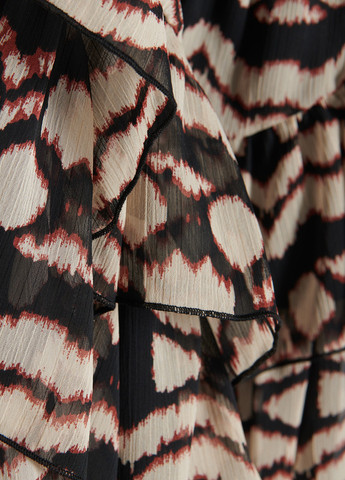 Коричнева кежуал сукня кльош Reserved з абстрактним візерунком