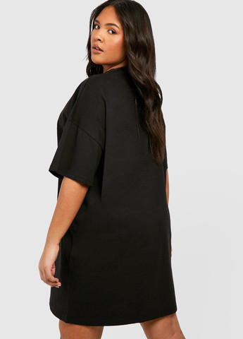 Черное кэжуал платье платье-футболка Boohoo однотонное