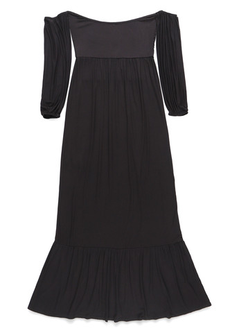 Черное кэжуал платье с открытыми плечами Boohoo однотонное