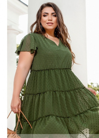 Зеленое кэжуал платье женское Sofia однотонное