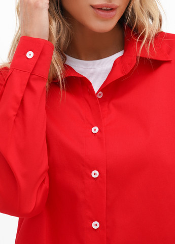 Красная кэжуал рубашка однотонная KASTA design