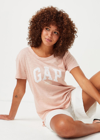 Персиковая летняя футболка Gap