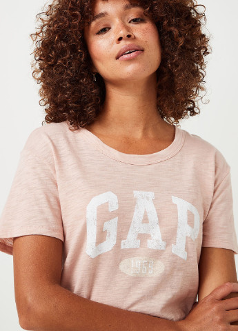 Персиковая летняя футболка Gap