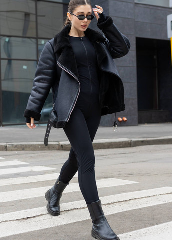 Утеплений комбінезон із корсетом TOTALFIT комбінезон-брюки однотонний чорний кежуал поліамід