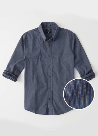Серо-синяя кэжуал рубашка меланж Abercrombie & Fitch