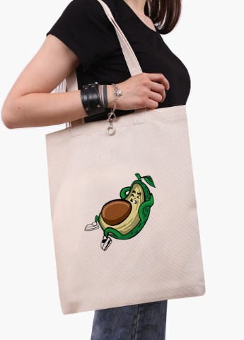Эко сумка шоппер белая Авокадо Фитнес (Avocado Fitness) (9227-2030-WT) Еко сумка шоппер біла 41*35 см MobiPrint (215977512)