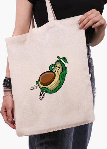 Эко сумка шоппер белая Авокадо Фитнес (Avocado Fitness) (9227-2030-WT) Еко сумка шоппер біла 41*35 см MobiPrint (215977512)