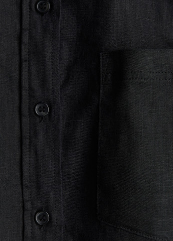 Черная кэжуал рубашка однотонная H&M