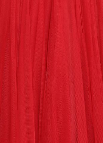 Красное коктейльное платье с пышной юбкой, клеш Justice однотонное