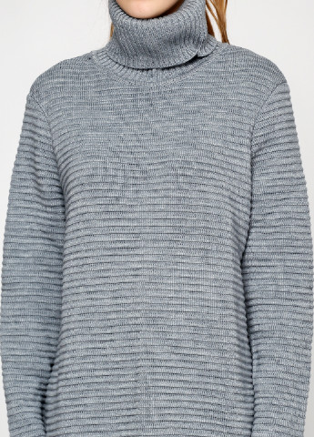 Серое кэжуал платье с длинным рукавом Simple Wear однотонное