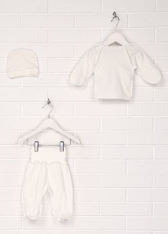 Молочный демисезонный комплект (распашонка, ползунки, шапка) Baby Art