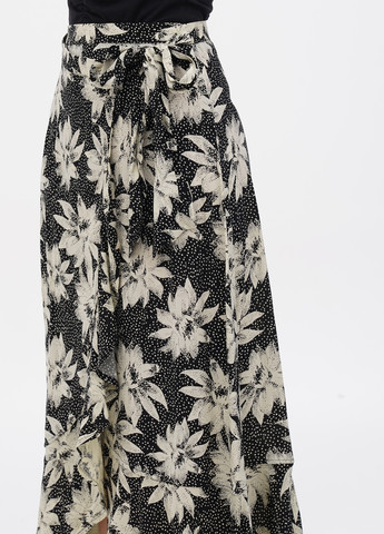 Черно-белая кэжуал цветочной расцветки юбка Whistles на запах