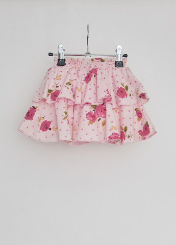Розовая кэжуал цветочной расцветки юбка Mandarino клешированная