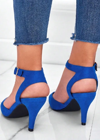 SHEIN Туфли лодочки синий з искусственная замша, полиуретан, китай — лето (323778936)