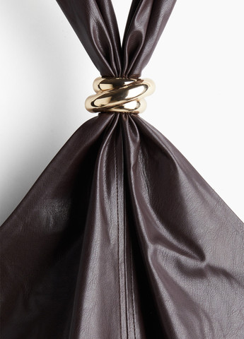 Темно-бордовое кэжуал платье с открытой спиной H&M однотонное