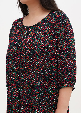 Черное кэжуал платье клеш Xuelixiang с цветочным принтом