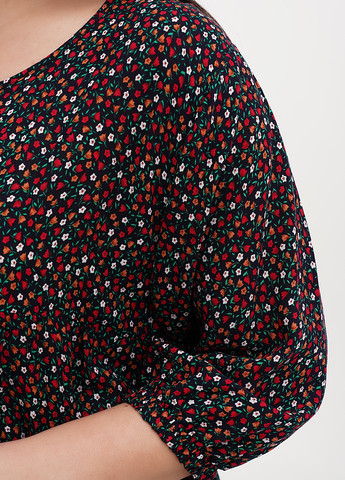 Черное кэжуал платье клеш Xuelixiang с цветочным принтом