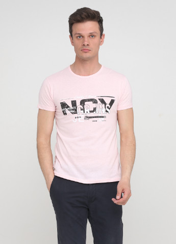 Бледно-розовая футболка с коротким рукавом LEXSUS