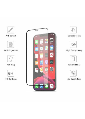 Стекло защитное Apple iPhone 12 (Black) (222292) (222292) Drobak (249608591)