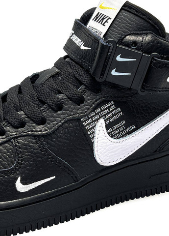 Чорні всесезонні кросівки Nike Air Force Mid Utility All Black