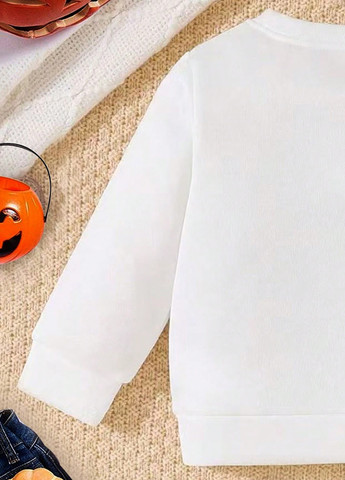 SHEIN світшот малюнок білий кежуал поліестер