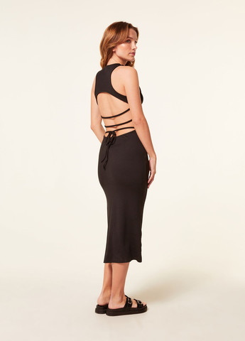 Чорна кежуал сукня з відкритою спиною, сукня-майка Jennyfer однотонна