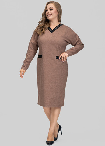 Бежевое кэжуал платье силуэтная A'll Posa с надписью